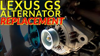 Lexus GS Alternator Replacement [upl. by Fording672]