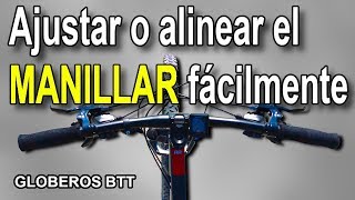 Como enderezar o alinear el manillar y dirección en la bicicleta  Globeros BTT [upl. by Etteluap]