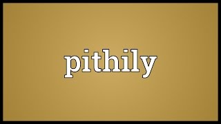 Pithily Meaning [upl. by Rehtnug812]