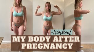 MY BODY AFTER PREGNANCY  FIRST WORKOUT SINCE CSECTION [upl. by Ciprian329]