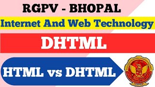 Introduction to DHTML  Difference bw HTML And DHTML  IWT [upl. by Karim17]