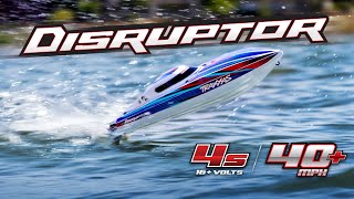 Extreme Brushless 4s Speed Boat  Traxxas Disruptor [upl. by Arimak]