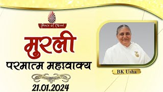 आज की मुरली 21012024 with TEXT  Aaj Ki Murli  BK Usha  DAILY MURLI In Hindi  BRAHMA KUMARIS [upl. by Amary156]