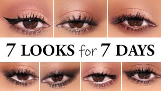 7 Different Quick amp Easy Eye Makeup Looks For EVERY DAY of the Week [upl. by Eidob]