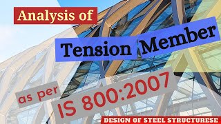 Analysis of Tension Member with BOLTED end connection  Design of Steel Structures [upl. by Lleder474]