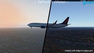 xVision vs default graphics  A new utility to enhance XPlane graphics [upl. by Terrel]