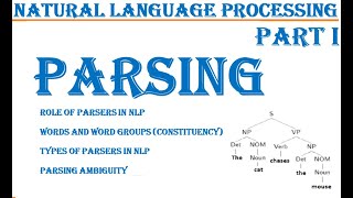 Part 1 Parsers in NLP Parsers RoleWords amp Word Groups ConstituencyTypes of Parsers Ambiguity [upl. by Odlamur]