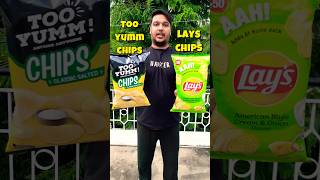 Which packet has more chips  Too yumm chips vs Lays chips shorts [upl. by Roanna]