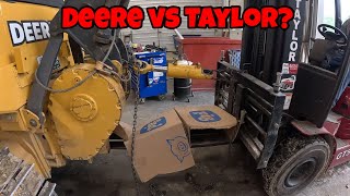 John Deere 550H dozer TCU code diagnose with hydraulic cylinder and winch repair [upl. by Einnol]