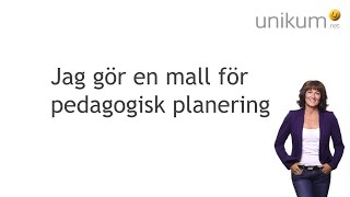 Jag gör en mall för pedagogisk planering  Rektor förskola [upl. by Ettesil]