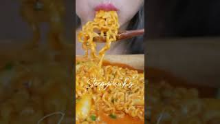 asmr cheesy spicy noodles tteokbokki  NE LETS EAT mukbang eating sounds shorts [upl. by Anival110]