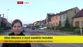 Hodonín tornádo Lužice  Reportáž ČT24 Ranní probuzení a pohled na škody  totální zkáza 24062021 [upl. by Atiner29]