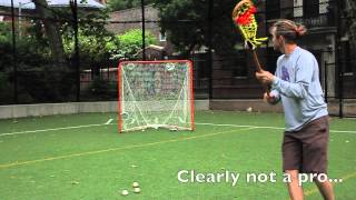 Shooting With a Wooden Lacrosse Stick  Lacrosse Hits [upl. by Sucramel]