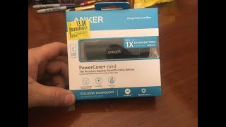 Walmart Clearance unboxing Anker IQ PowerCore mini 3350mah battery charger [upl. by Sexela477]