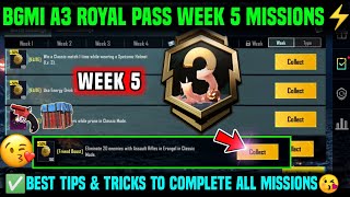 A3 WEEK 5 MISSION  BGMI WEEK 5 MISSIONS EXPLAINED  A3 ROYAL PASS WEEK 5 MISSION  C5S13 WEEK 5 [upl. by Serra]