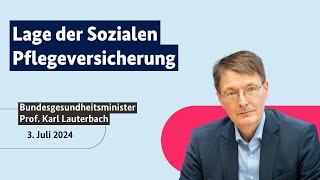 Bundesgesundheitsminister Prof Karl Lauterbach zur Lage der Sozialen Pflegeversicherung [upl. by Efthim]