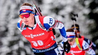 Biatlon SP 201920 Německo Ruhpolding Stíhací závod mužů  Celý závod  Bezchybná střelba Moravce [upl. by Aeli145]