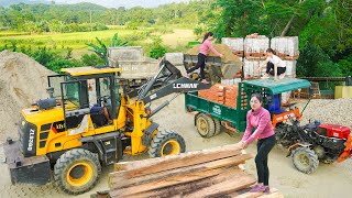 Use Trucks To Transport Wood Bricks And Cement To Phan Vangs Farm Daily Farm [upl. by Esinnej]