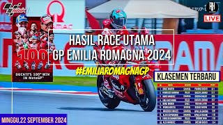 Hasil Motogp Hari iniHasil Race Gp Emilia Romagna 2024Klasemen Motogp 2024 Terbaru [upl. by Glovsky]