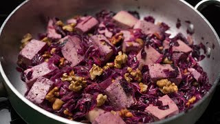 TOFU RADICCHIO E NOCI  Fornello Vegano [upl. by Ecnarwal]