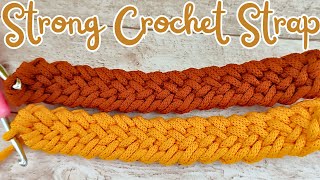 Strong No Stretch Strap For Crochet Bags  Crochet Handles for Tote Bag [upl. by Runkle824]