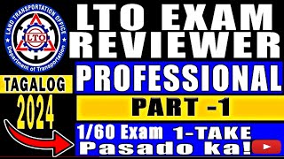 2024 LTO EXAM REVIEWER FOR PROFFESIONAL DRIVERS LICENSE TAGALOG VERSION PART 1 [upl. by Lamok300]