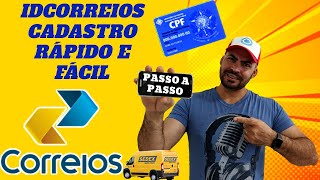 ID CORREIOS COMO SE CADASTRAR RÁPIDO E FÁCIL PASSO A PASSO [upl. by Estella]