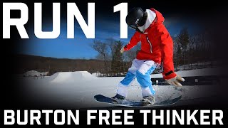 Run 1 Burton Free Thinker Snowboard [upl. by Fabri]