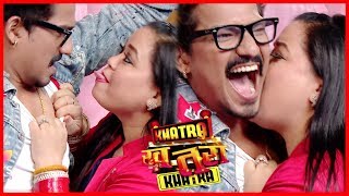 Bharti Loose Control Over Harsh Publicly Start Kissing In Khatra Khatra Khatra [upl. by Naitsabas117]