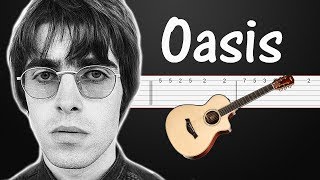 Wonderwall  Oasis  Guitar Tabs Tutorial Fingerstyle Bass guitar chords [upl. by Alvy116]