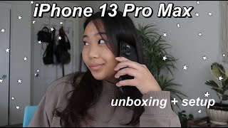 iPHONE 13 PRO MAX UNBOXING  SETUP [upl. by Netsud]