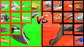 AQUATIC TOURNAMENT Mosasaurus ARK VS Megalodon VS Helicoprion VS Tylosaurus VS Shonisaurus in ARBS [upl. by Alaine]