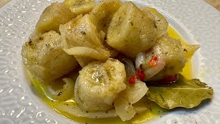 Puerto Rican Guineos en Escabeche  Marinated Green Banana Salad [upl. by Sukramaj]