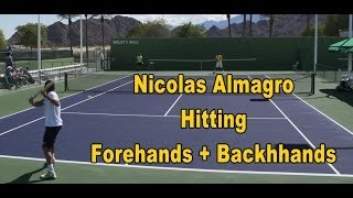 Nicolas Almagro Hitting  BNP Paribas Open 2013 [upl. by Lejna]