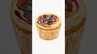 Realistic Watercolor for Procreate  Boba cupcake watercolor drawing shorts watercolor procreate [upl. by Teleya]