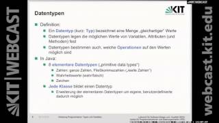 02 Typen und Variablen Datentypen Zuweisung Variablen und Speicher [upl. by Asirem]