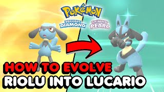 How To Evolve Riolu Into Lucario In Pokemon Brilliant Diamond amp Pokemon Shining Pearl [upl. by Eecyak]