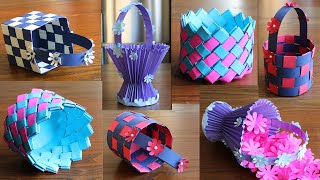 Simple Paper Basket Making  DIY Basket Easy and Beautiful Paper Craft [upl. by Arreis]