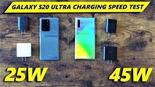 Galaxy S20 Ultra Battery Charge Speed TEST  25W vs 45W [upl. by Jeraldine]