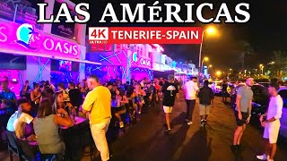 TENERIFE  PLAYA DE LAS AMÉRICAS  Current Nightlife Situation 🌚 4K WALK ● August 2024 [upl. by Pattin]