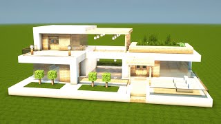 MODERNES HAUS in MINECRAFT mit POOL bauen TUTORIAL HAUS 324 [upl. by Eseret237]