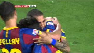 Fc Barcelona vs Osasuna 20  All Goals  Highlights 20110423 [upl. by Brok443]