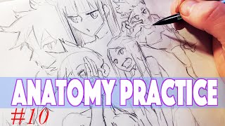 Drawing Anime Anatomy Practice ‐ Sketchbook Drawing  Anime Manga Sketch [upl. by Rodge]