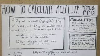 How to Calculate Molality PPM amp PPB [upl. by Latrina92]