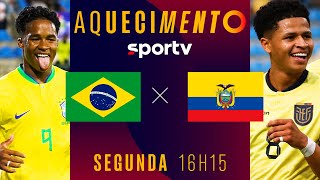 BRASIL X EQUADOR  PRÉJOGO AQUECIMENTO AO VIVO COM IMAGENS  PRÉ OLÍMPICO  live  sportv [upl. by Anaert18]