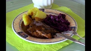 Wildschwein Keule in Schwarzbier Soße Schritt für Schritt mit Rezept [upl. by Ahsenahs603]