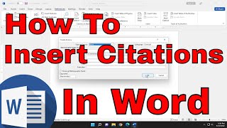 How to Insert Citations in Microsoft Word Tutorial [upl. by Digdirb]