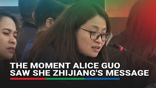 Actual moment Alice Guo sees message from selfconfessed Chinese spy [upl. by Aketahs]