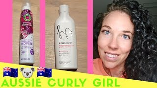 Curly Girl Method  Trying EcoStore Volumising Conditioner amp Herbal Essences Tousling Mousse [upl. by Lukey]