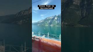 Train view in Switzerland switzerland travel train lake nature shorts viralshorts europeu [upl. by Nosna]